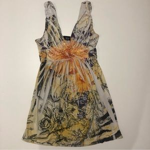 Jostar multi colored print stretchy tank dress.